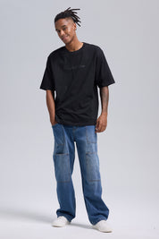 Polera Hombre Corte Negro