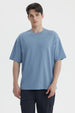 Polera Hombre Loose Fit Azul Piedra Claro