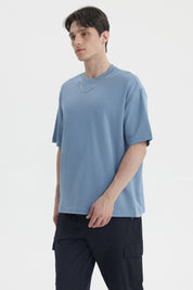 Polera Hombre Loose Fit Azul Piedra Claro