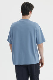 Polera Hombre Loose Fit Azul Piedra Claro