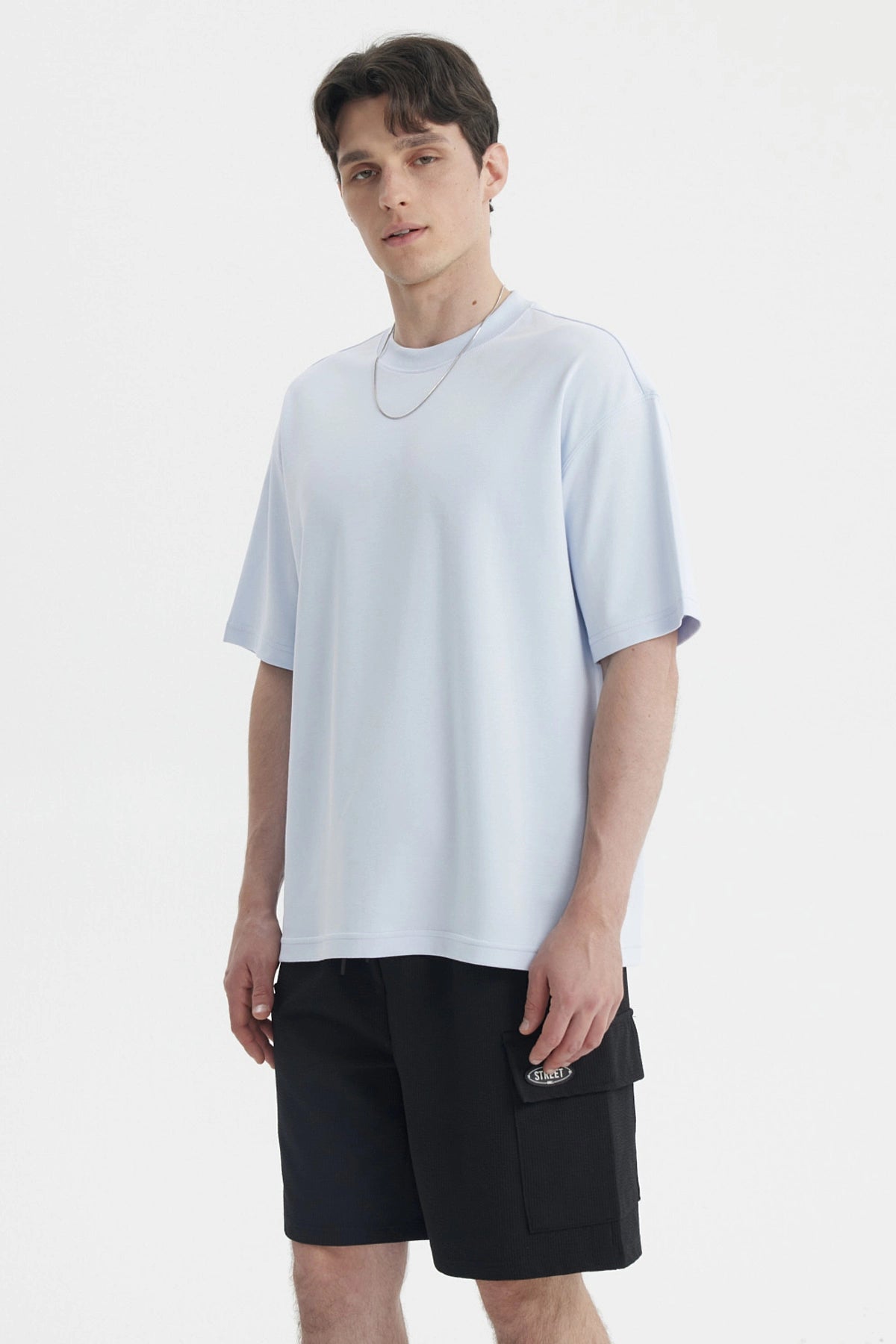 Polera Hombre Loose Fit Celeste Claro