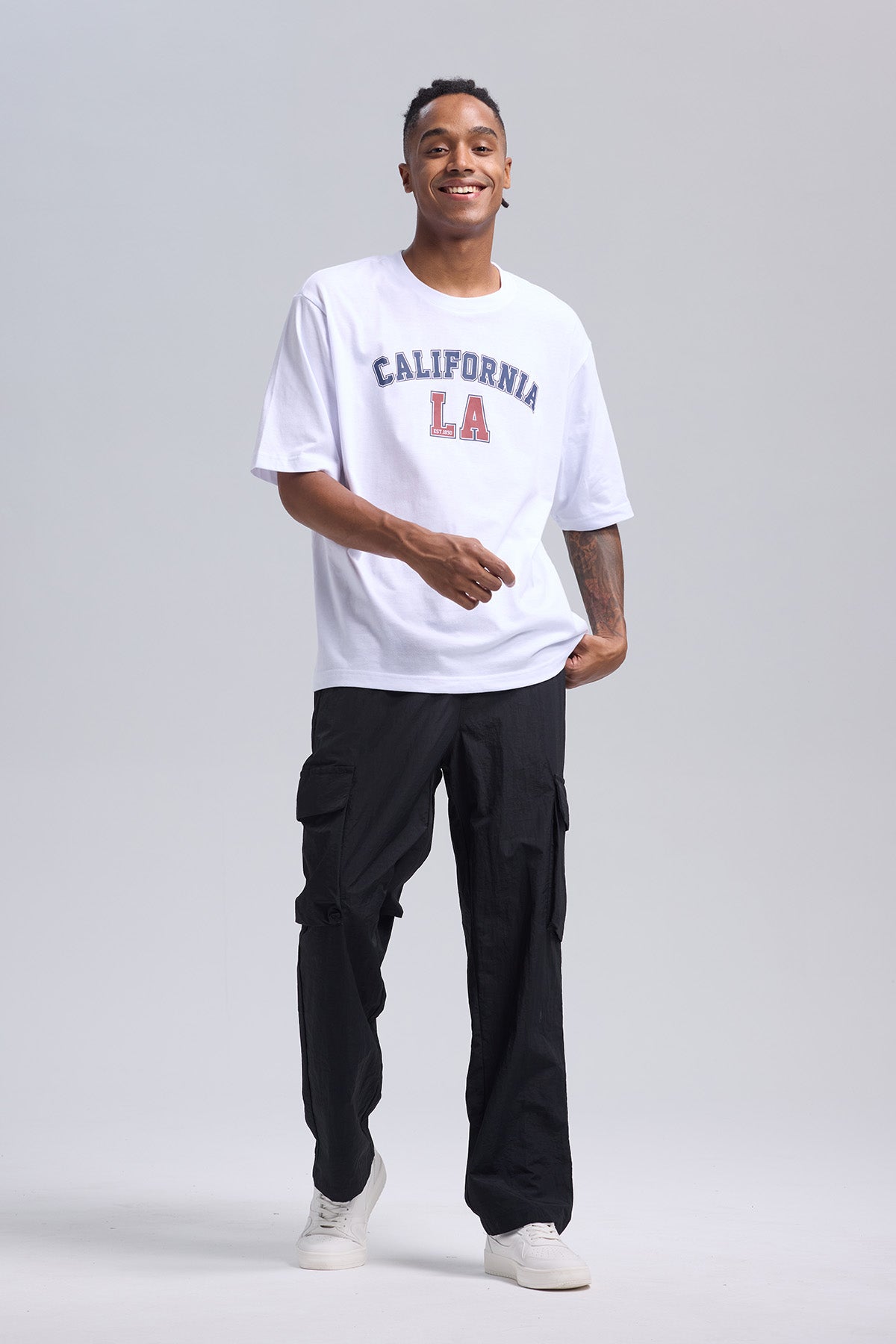 Pantalón Hombre Cargo Taslan Negro