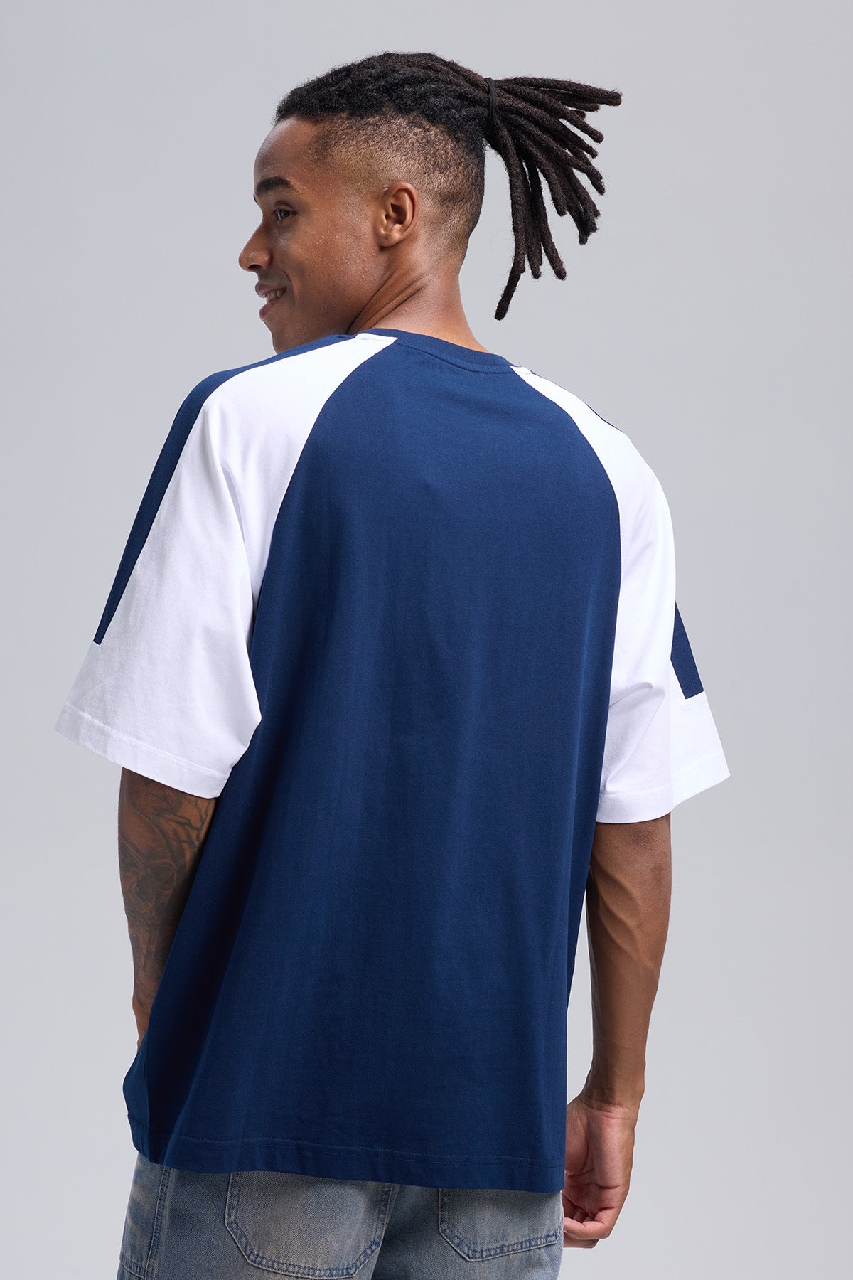 Polera Hombre Manga Contratono Azul Claro