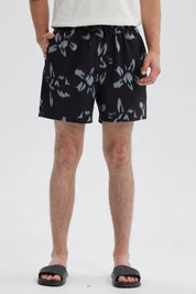 Short de Baño Hombre Full Print Negro