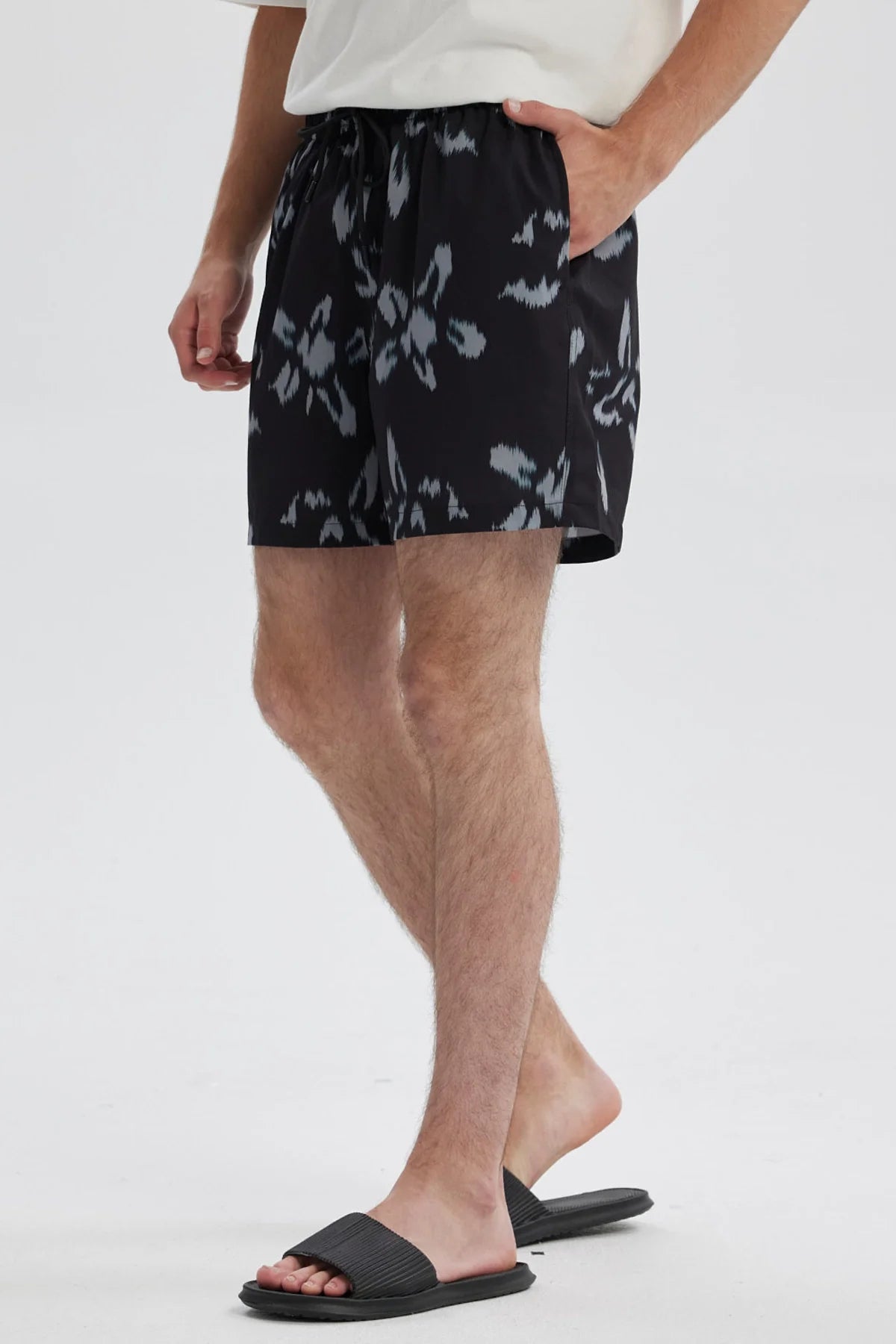 Short de Baño Hombre Full Print Negro