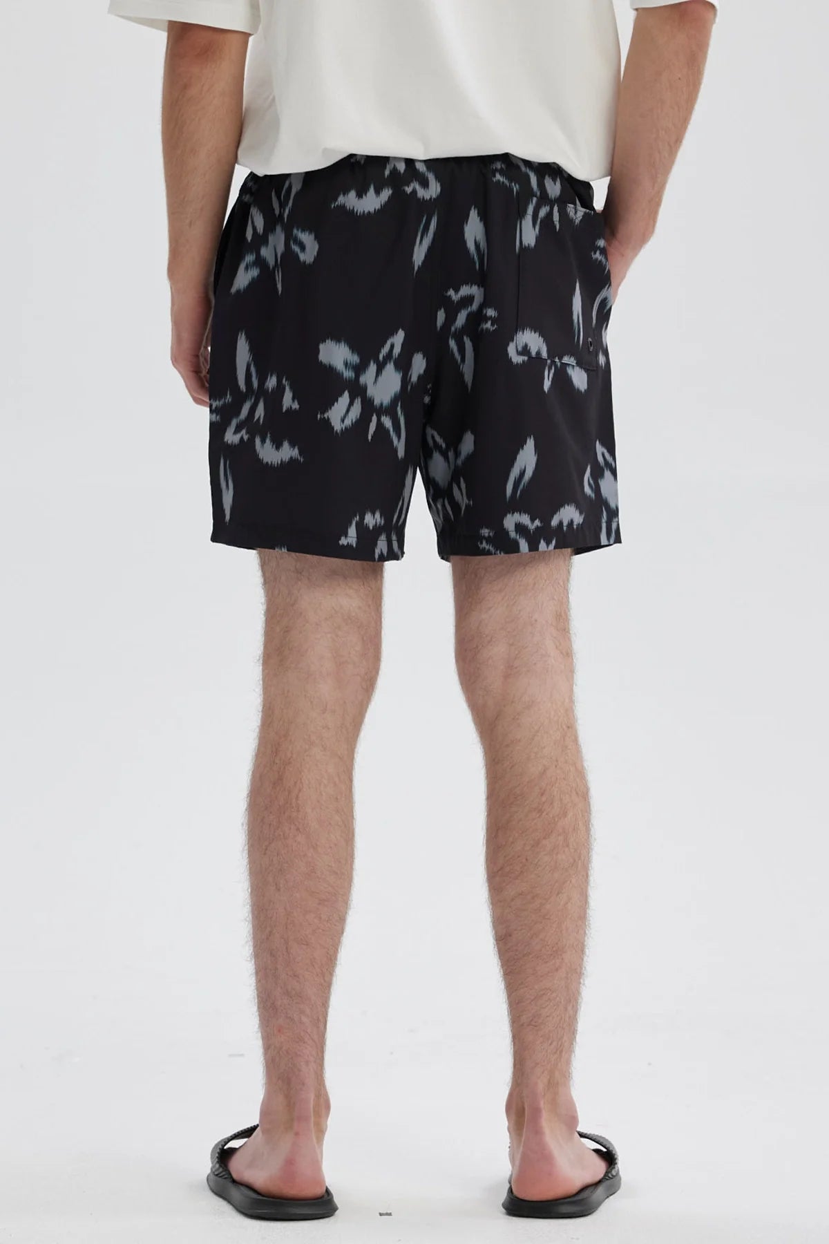 Short de Baño Hombre Full Print Negro