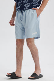 Short de Baño Hombre Liso Celeste