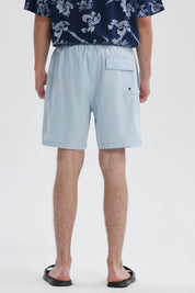 Short de Baño Hombre Liso Celeste