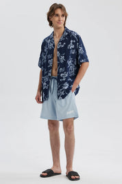 Short de Baño Hombre Liso Celeste