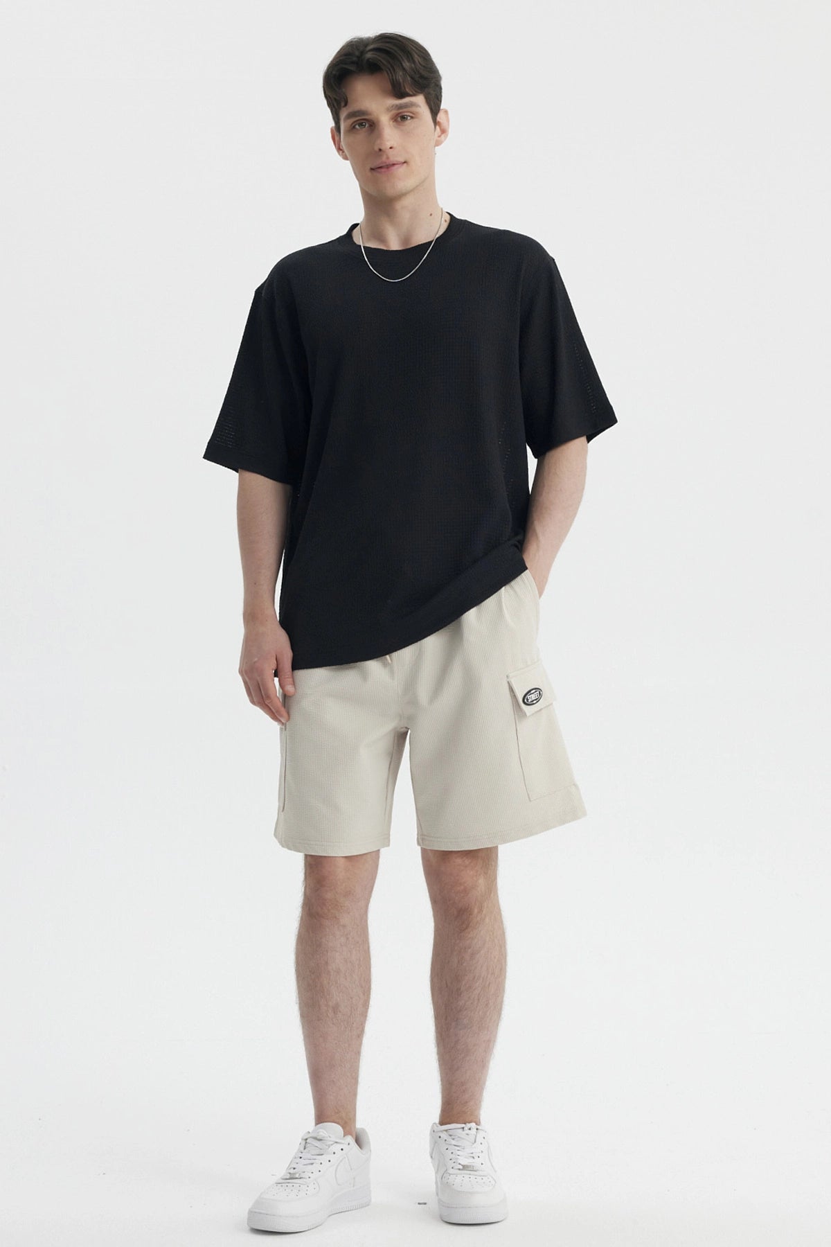 Bermuda Hombre Textura Beige