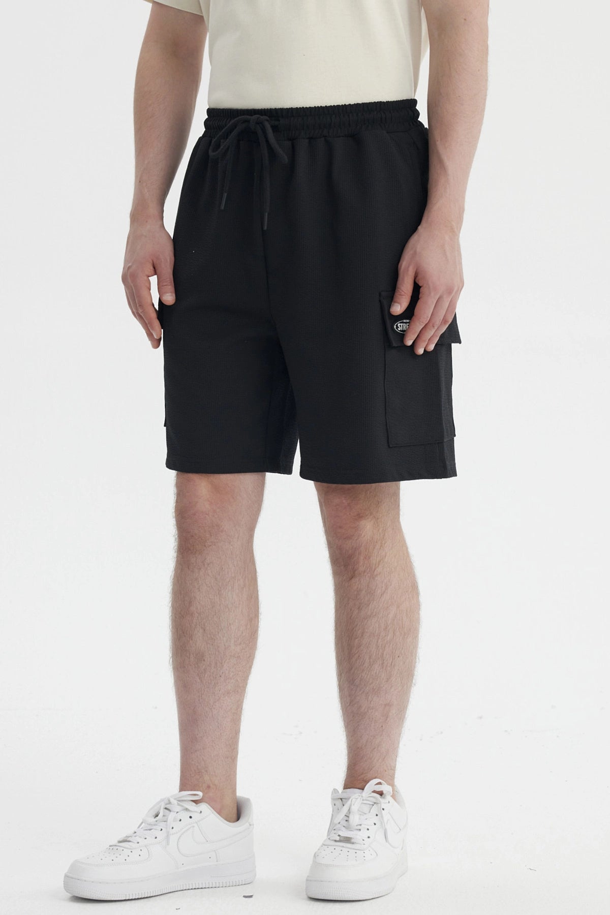 Bermuda Hombre Textura Negro