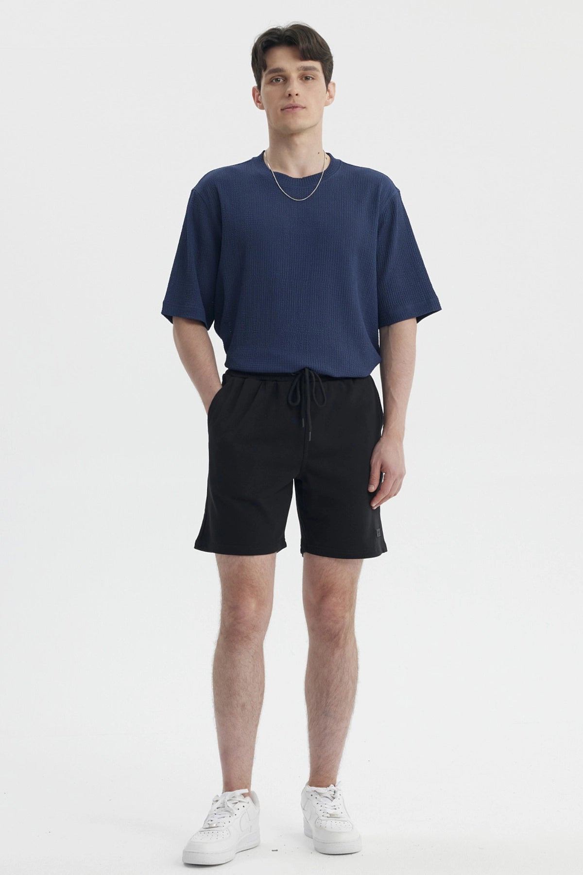 Bermuda Hombre Franela Rider Negro