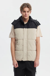 Parka Hombre Puffa Bicolor Beige