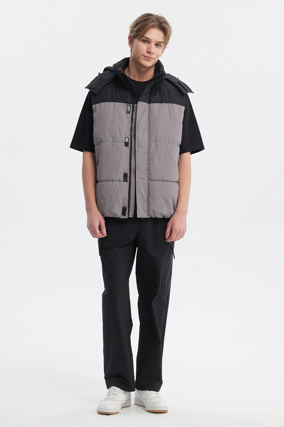 Parka Hombre Puffa Bicolor Negro