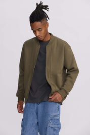 Polerón Hombre Bomber Verde Olivo