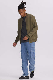 Polerón Hombre Bomber Verde Olivo