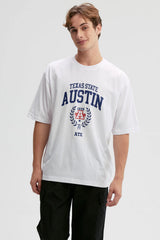 Polera Hombre Print Central Blanco