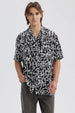 Camisa Hombre Full Print Negro