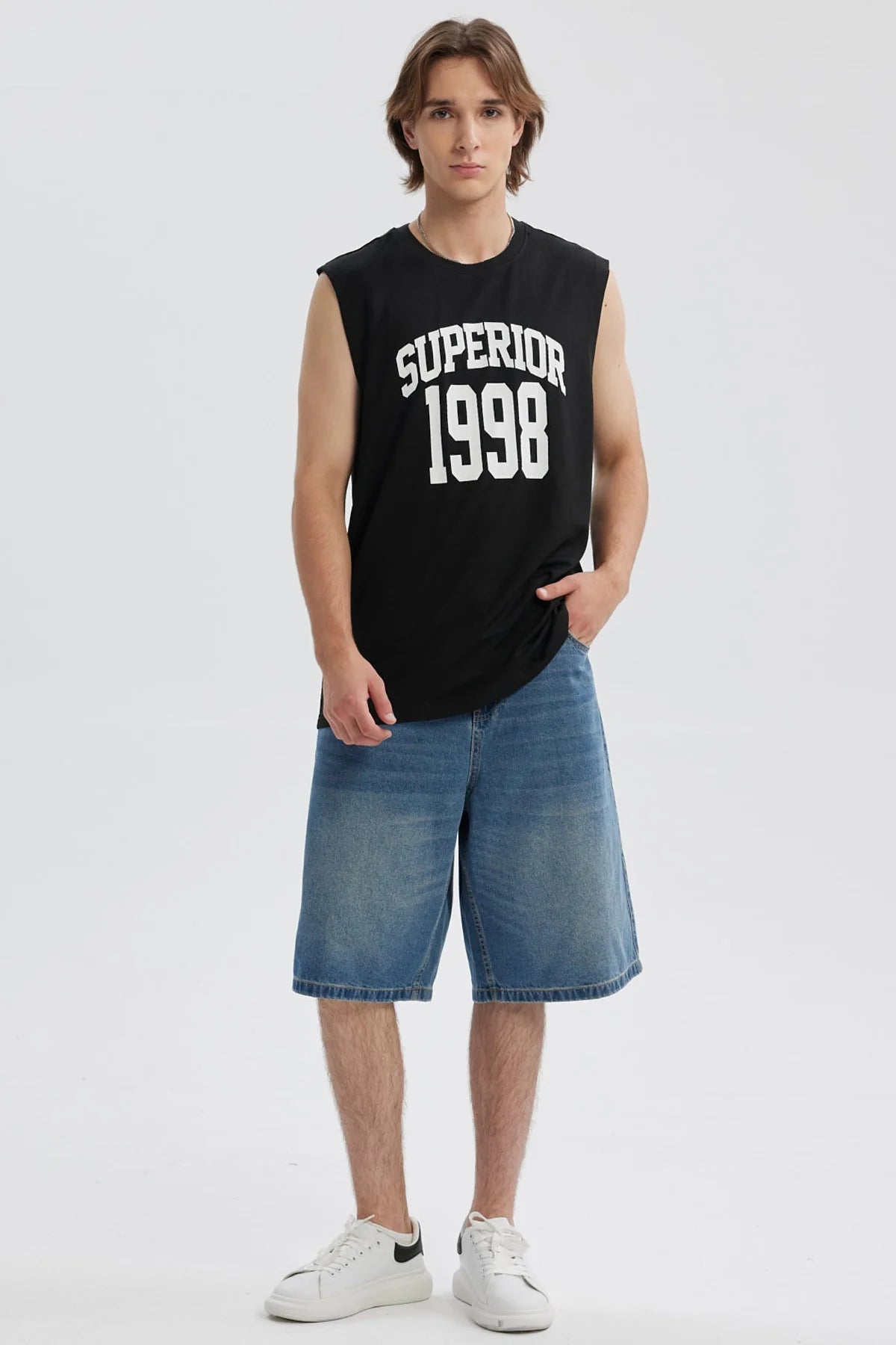 Polera Hombre Print Posicional Negro / Blanco