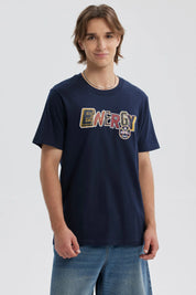 Polera Hombre Print Posicional Azul Oscuro