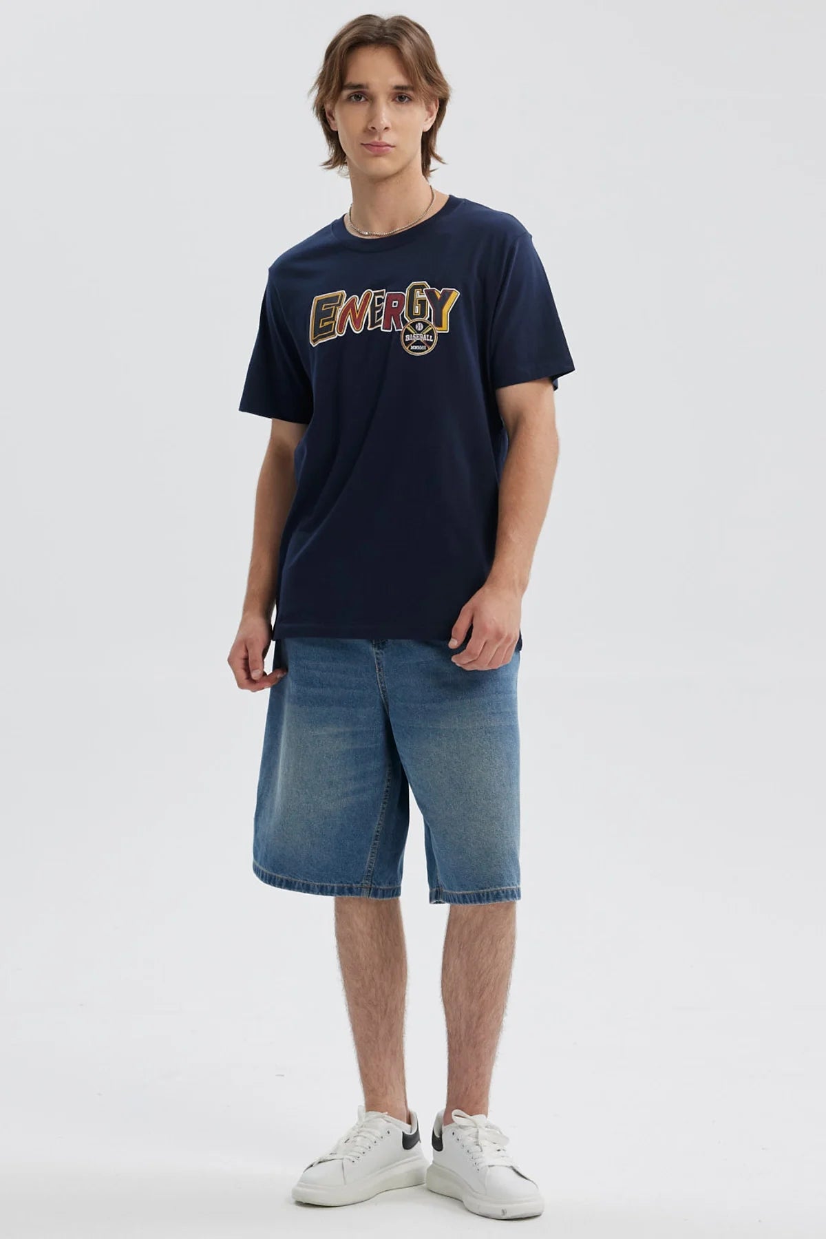 Polera Hombre Print Posicional Azul Oscuro