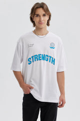 Polera Hombre Estampado Blanco