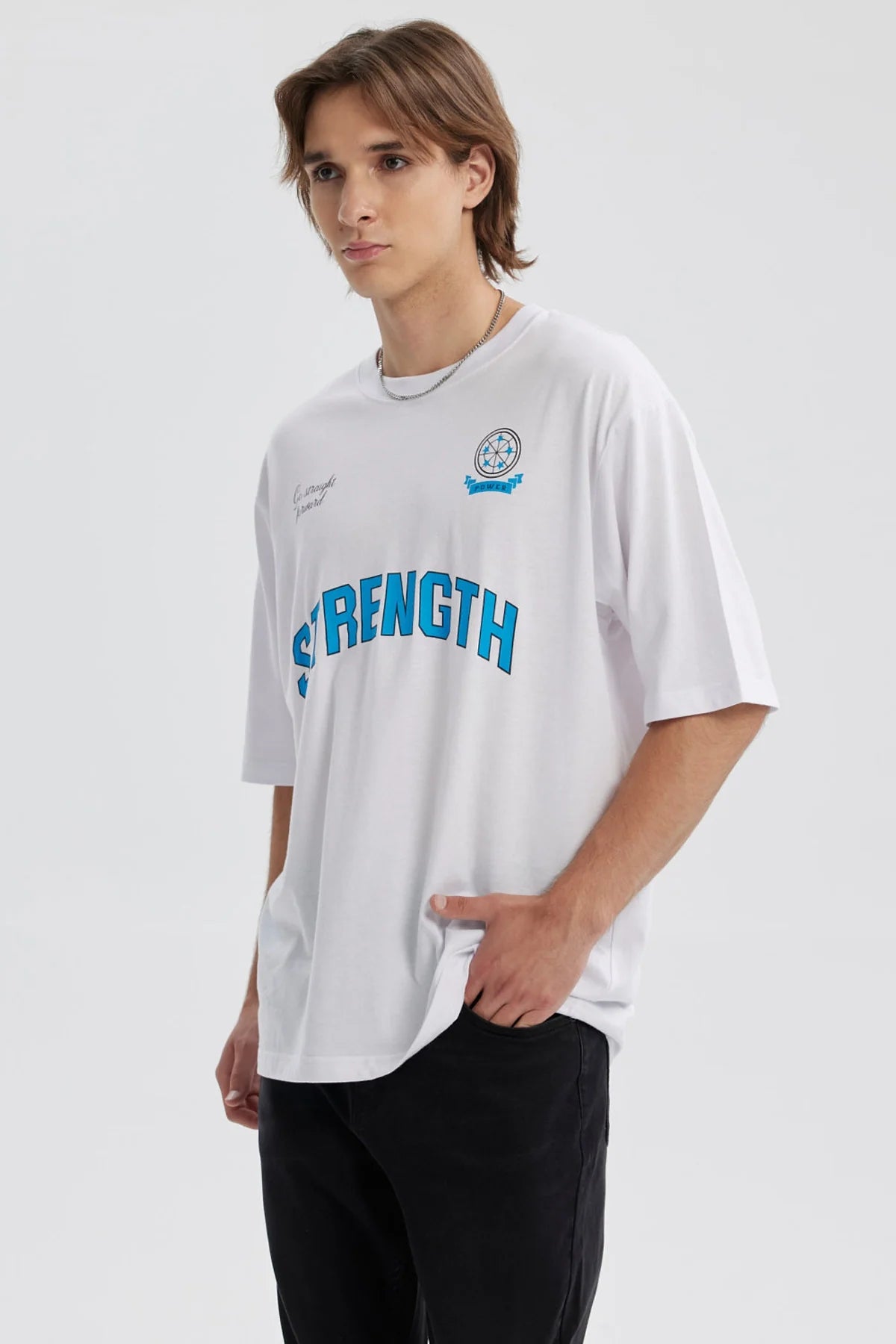 Polera Hombre Estampado Blanco