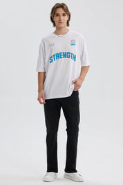 Polera Hombre Estampado Blanco