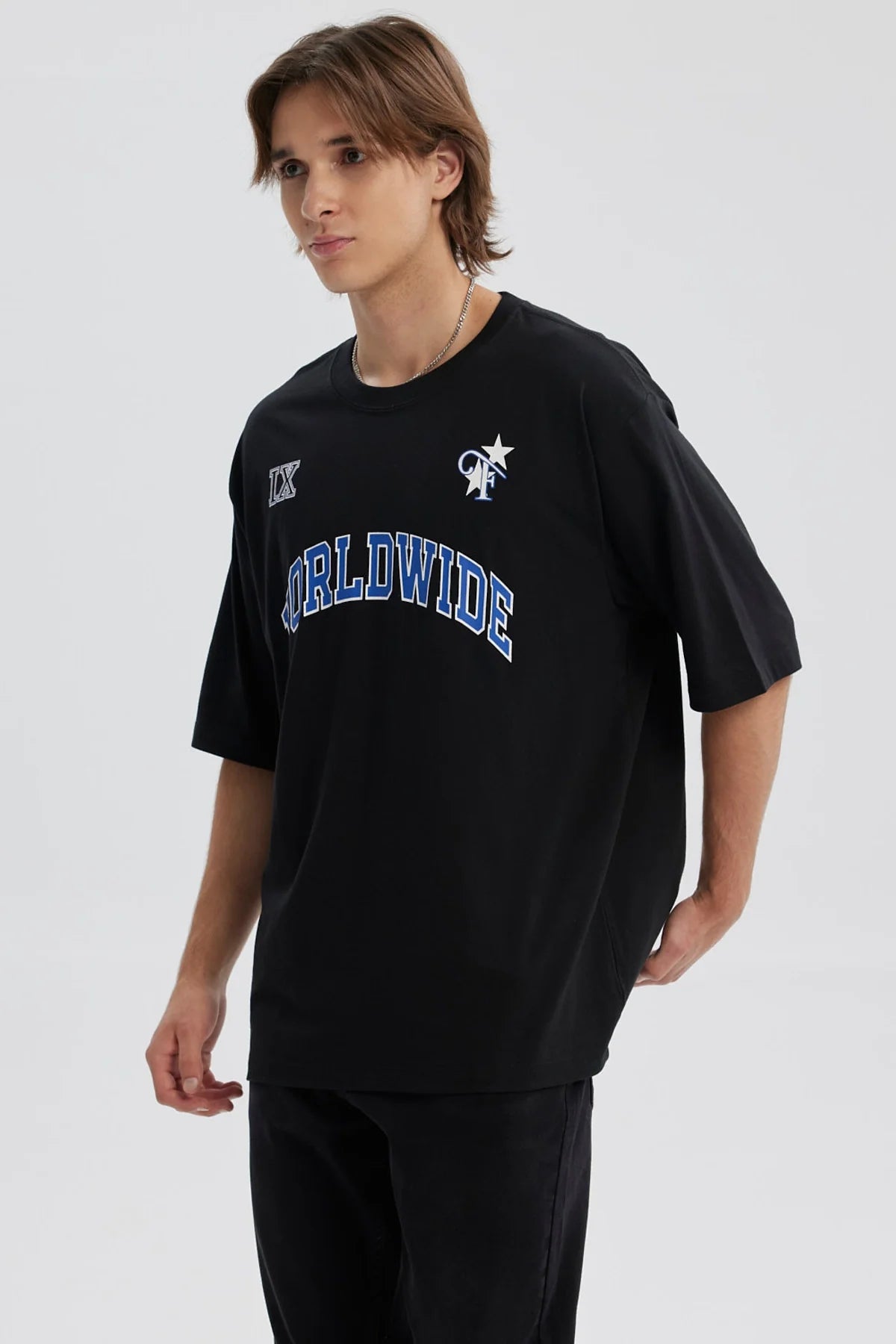 Polera Hombre Estampado Negro