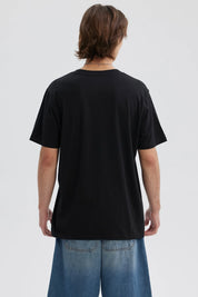 Polera Hombre Estampado Negro