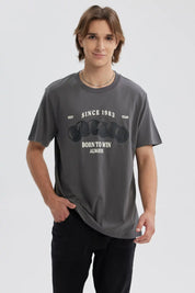 Polera Hombre Print Posicional Gris