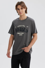 Polera Hombre Print Posicional Gris
