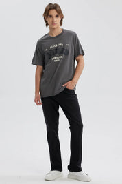 Polera Hombre Print Posicional Gris