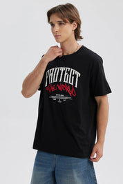 Polera Hombre Print Posicional Negro