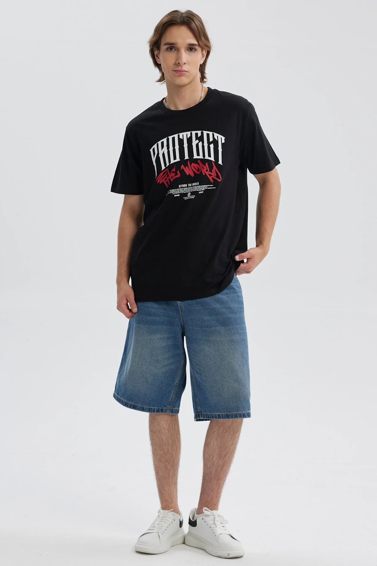 Polera Hombre Print Posicional Negro