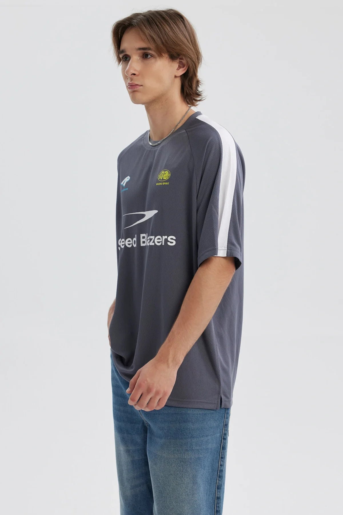 Polera Hombre Print Gris Oscuro