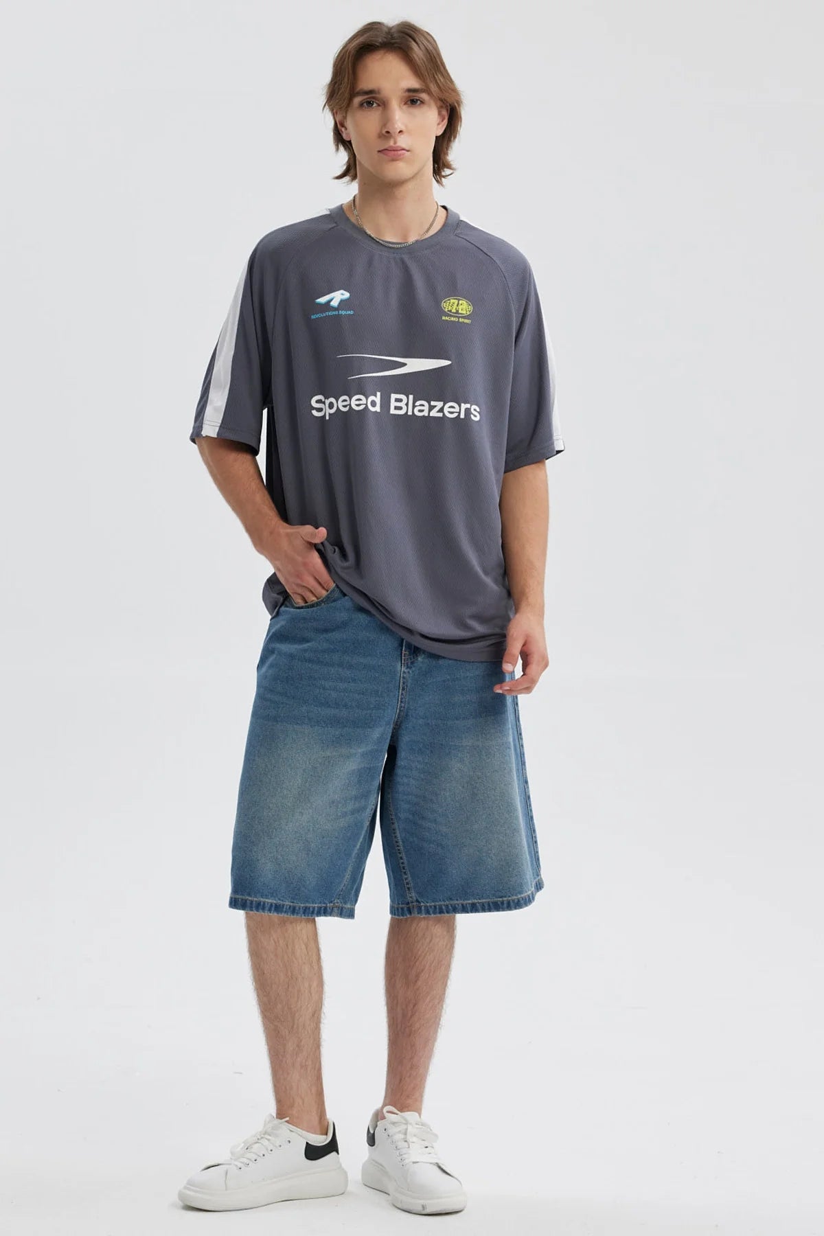 Polera Hombre Print Gris Oscuro