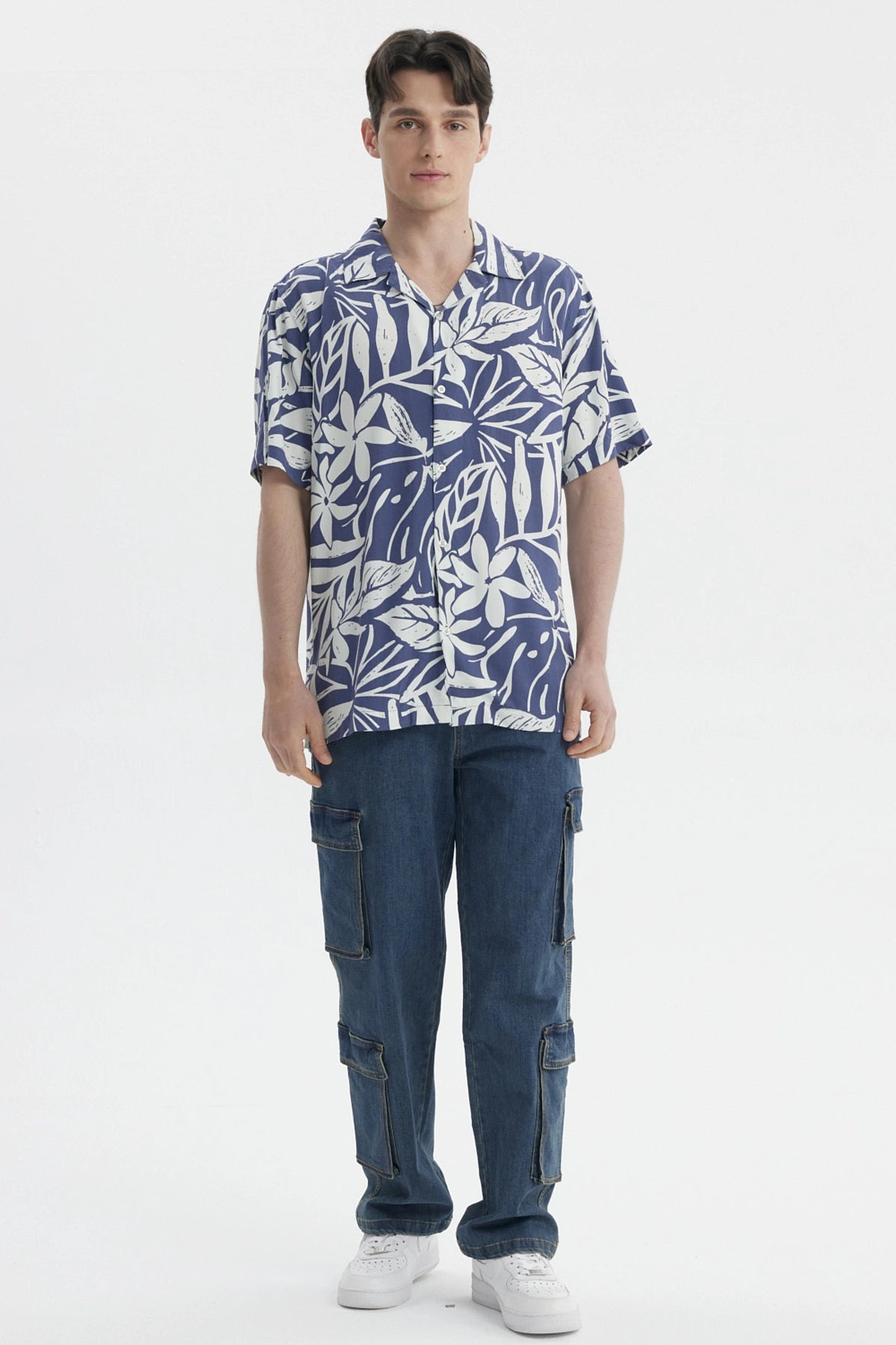 Camisa Hombre Full Rapport Azul Piedra