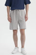 Bermuda Hombre Lisa Pretina Elasticada Gris