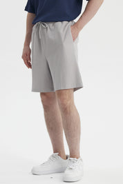 Bermuda Hombre Lisa Pretina Elasticada Gris