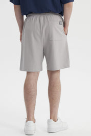 Bermuda Hombre Lisa Pretina Elasticada Gris