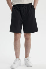 Bermuda Hombre Bolsillo Trasero Negro