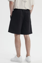 Bermuda Hombre Bolsillo Trasero Negro