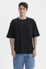 Polera Hombre Estampado Negro