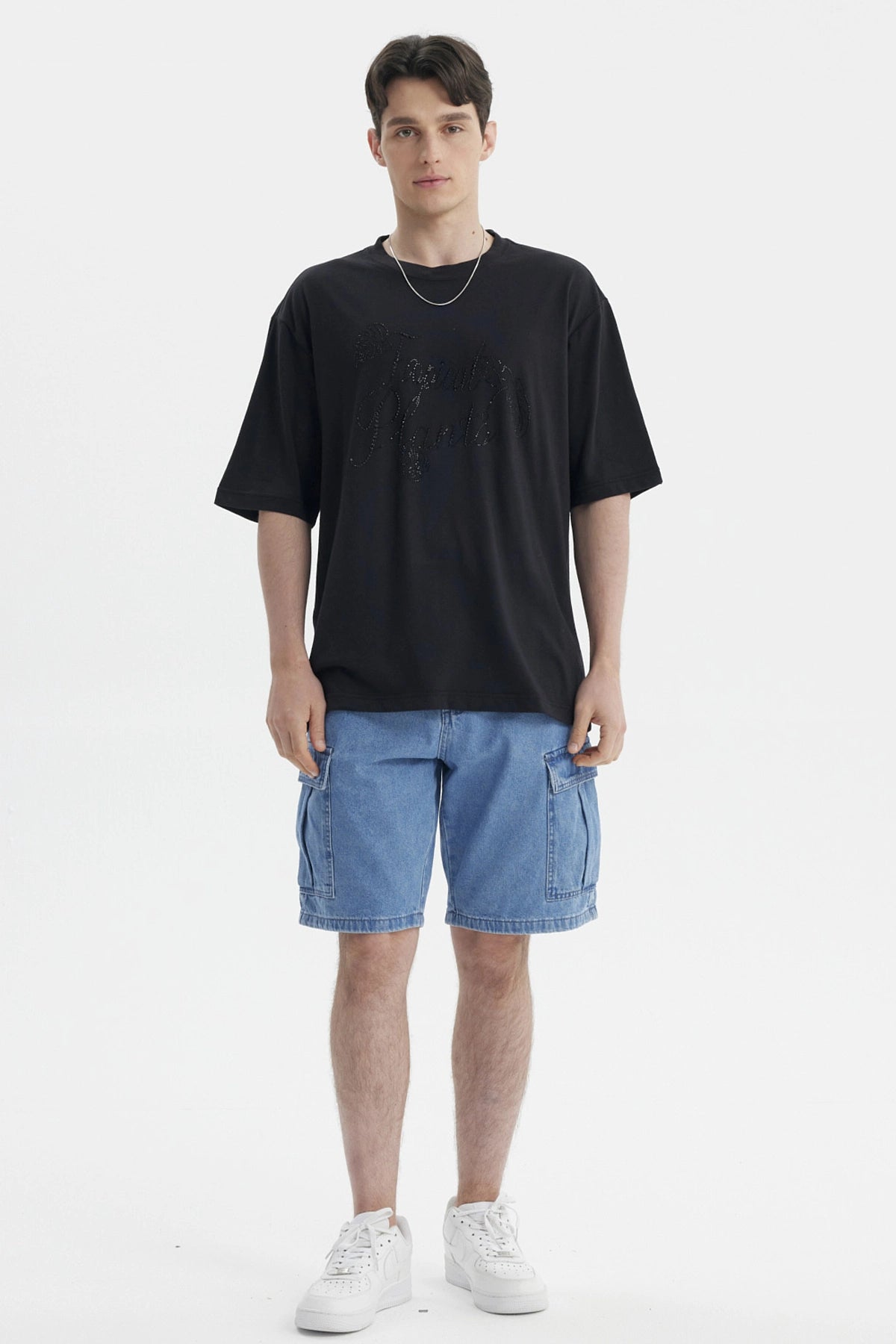 Polera Hombre Estampado Negro