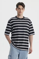 Polera Hombre Rayas Negro