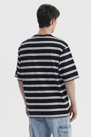 Polera Hombre Rayas Negro