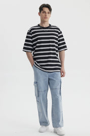 Polera Hombre Rayas Negro