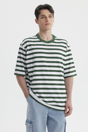 Polera Hombre Rayas Verde