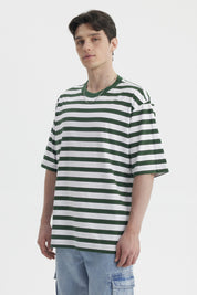 Polera Hombre Rayas Verde